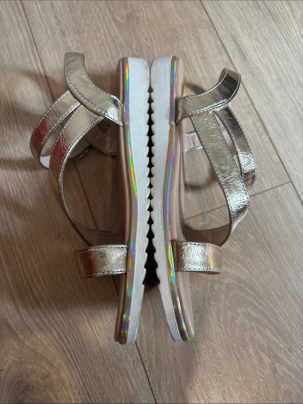 Rachel Zoe Metallic Gold Strappy Girls Sandals